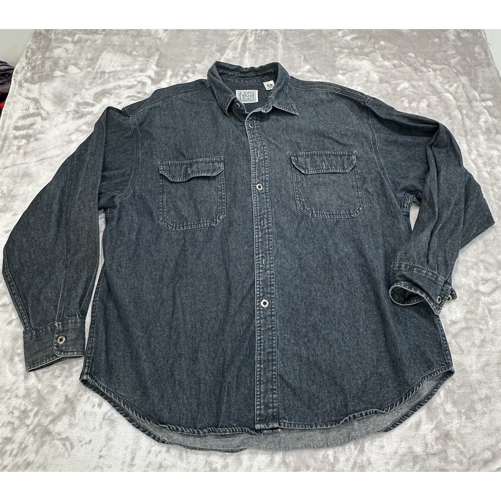Canyon River Blues Denim Shirt Men's Size‎ XL Blue Long Sleeve Button Up *Flaws